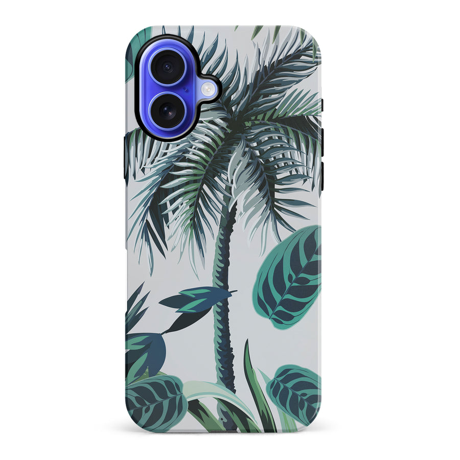 iPhone 16 Plus Coconut Tree Phone Case in White