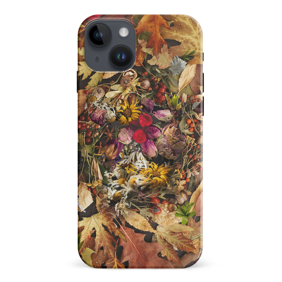 iPhone 15 Plus Dried Flowers Phone Case in Yellow