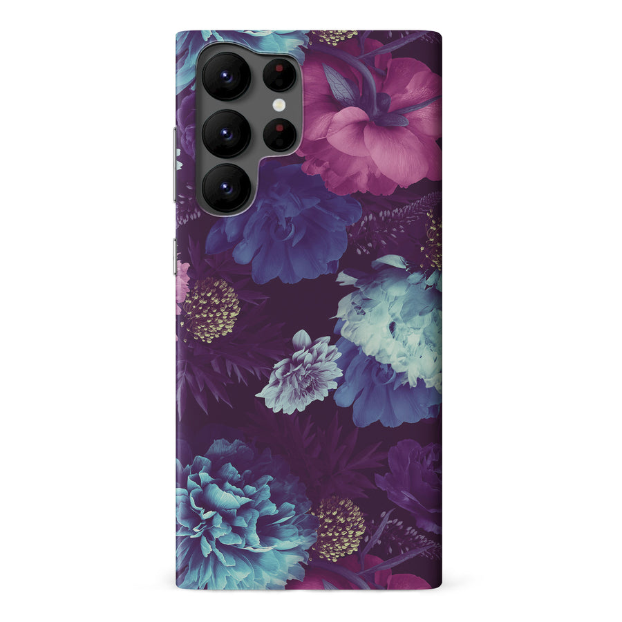 Samsung Galaxy S22 Ultra Flower Garden Phone Case in Purple