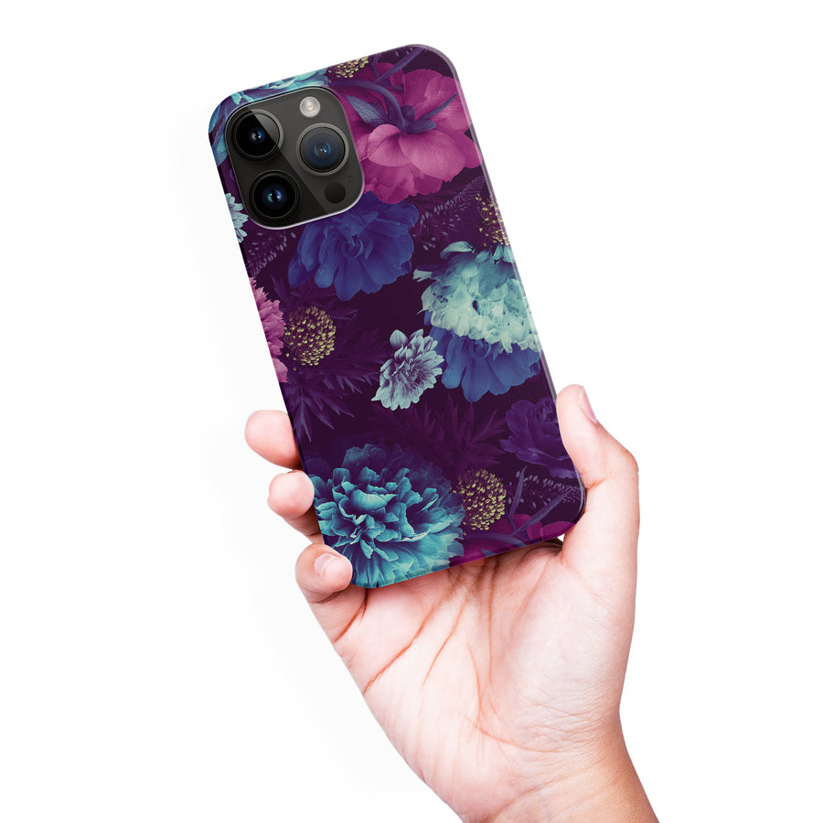 iPhone 15 Pro Max Flower Garden Phone Case in Purple