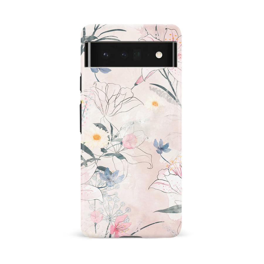 Google Pixel 6A Tropical Arts Phone Case in Pink