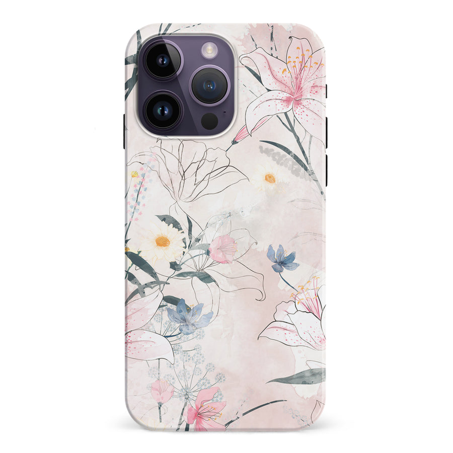 iPhone 15 Pro Tropical Arts Phone Case in Pink