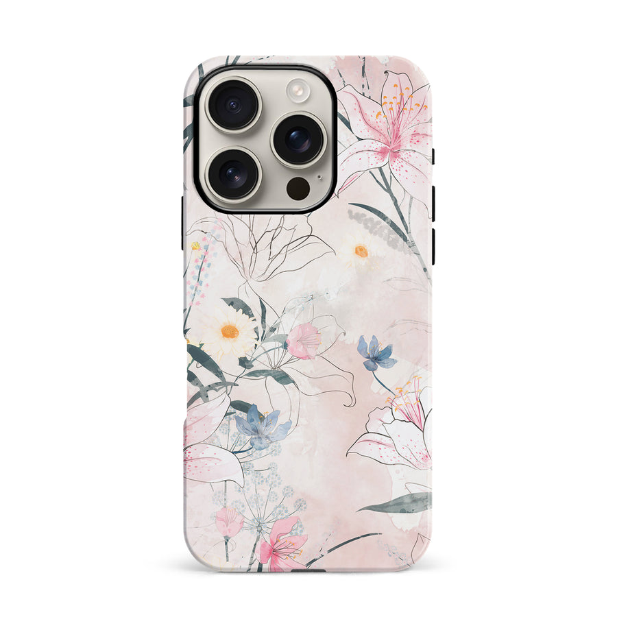 iPhone 16 Pro Tropical Arts Phone Case in Pink