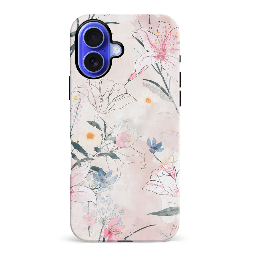 iPhone 16 Plus Tropical Arts Phone Case in Pink