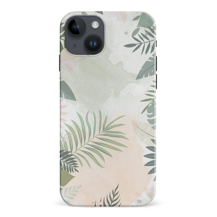iPhone 15 Plus Tropical Arts Phone Case in Green