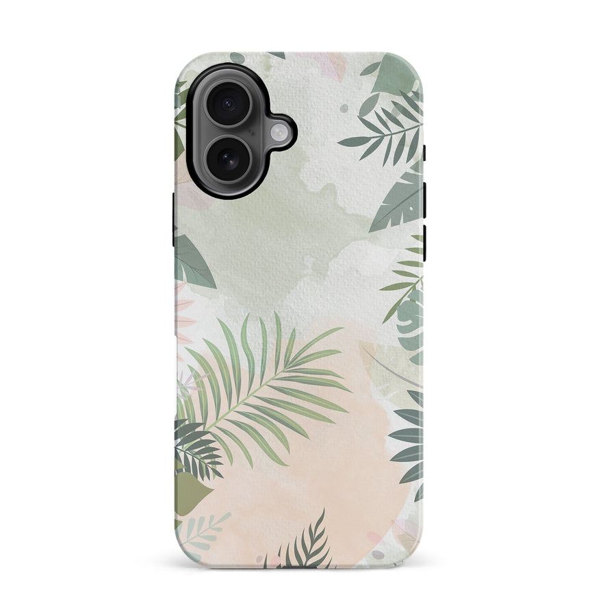 iPhone 16 Tropical Arts Phone Case in Green