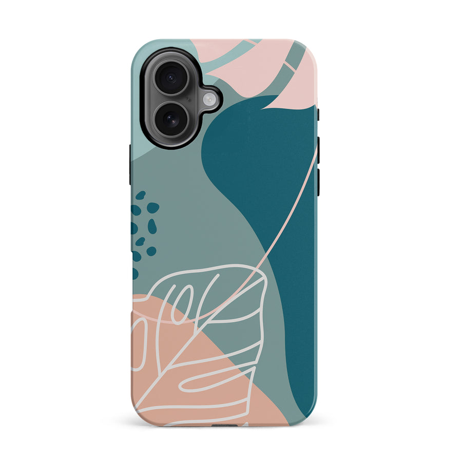 iPhone 16 Tropical Arts Phone Case in Blue