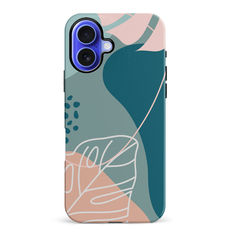 iPhone 16 Plus Tropical Arts Phone Case in Blue