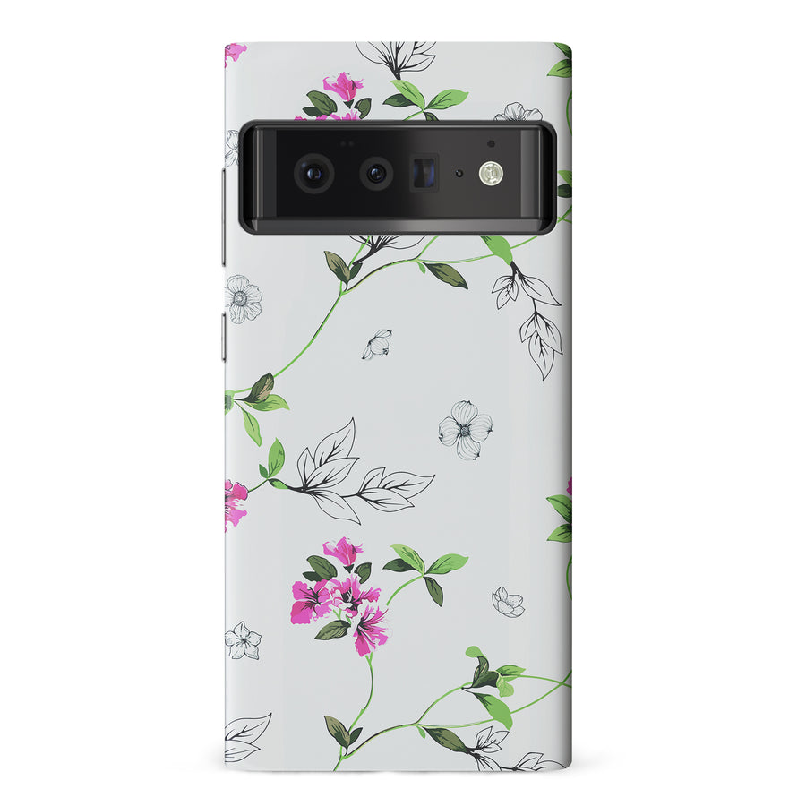 Google Pixel 6 Pro Bougainvillea  Phone Case in White