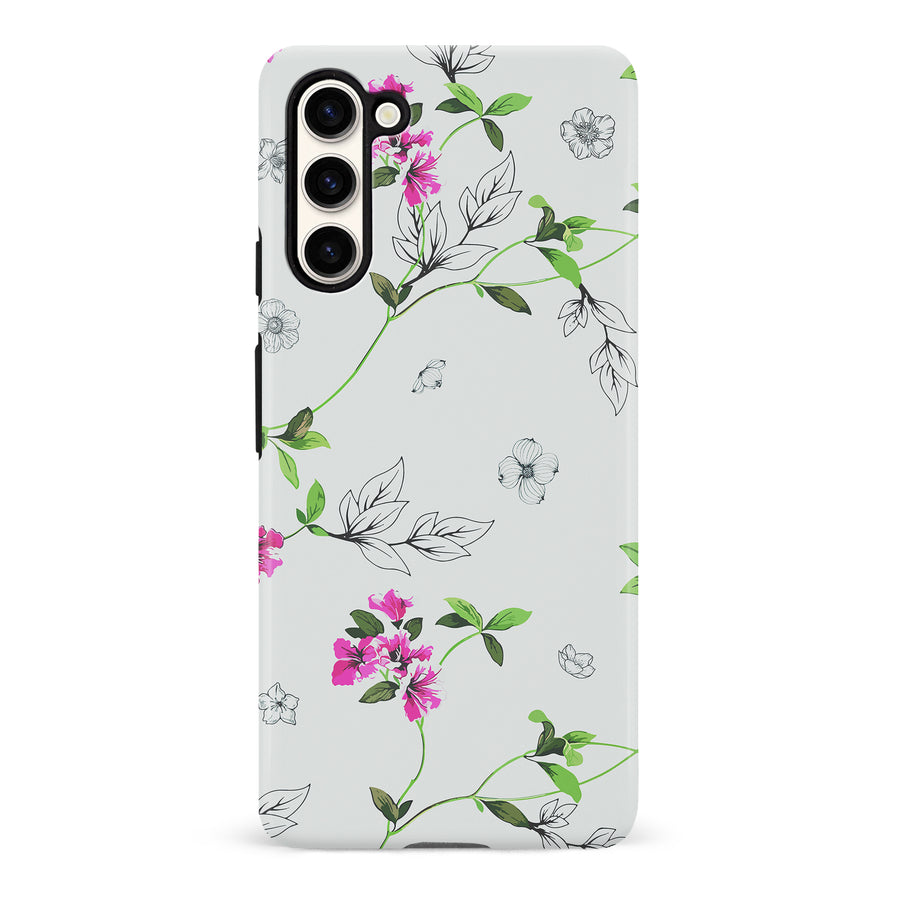 Samsung S23  Bougainvillea Phone Case in White