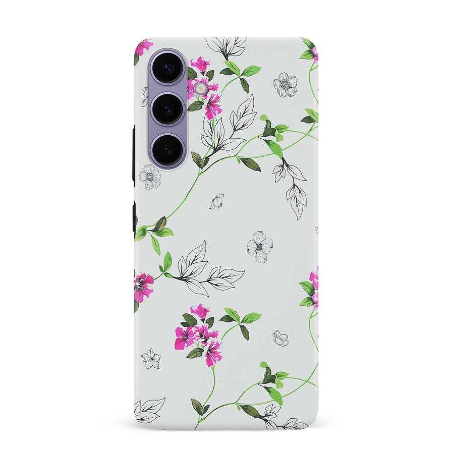 Samsung Galaxy S24 Plus Bougainvillea Phone Case in White