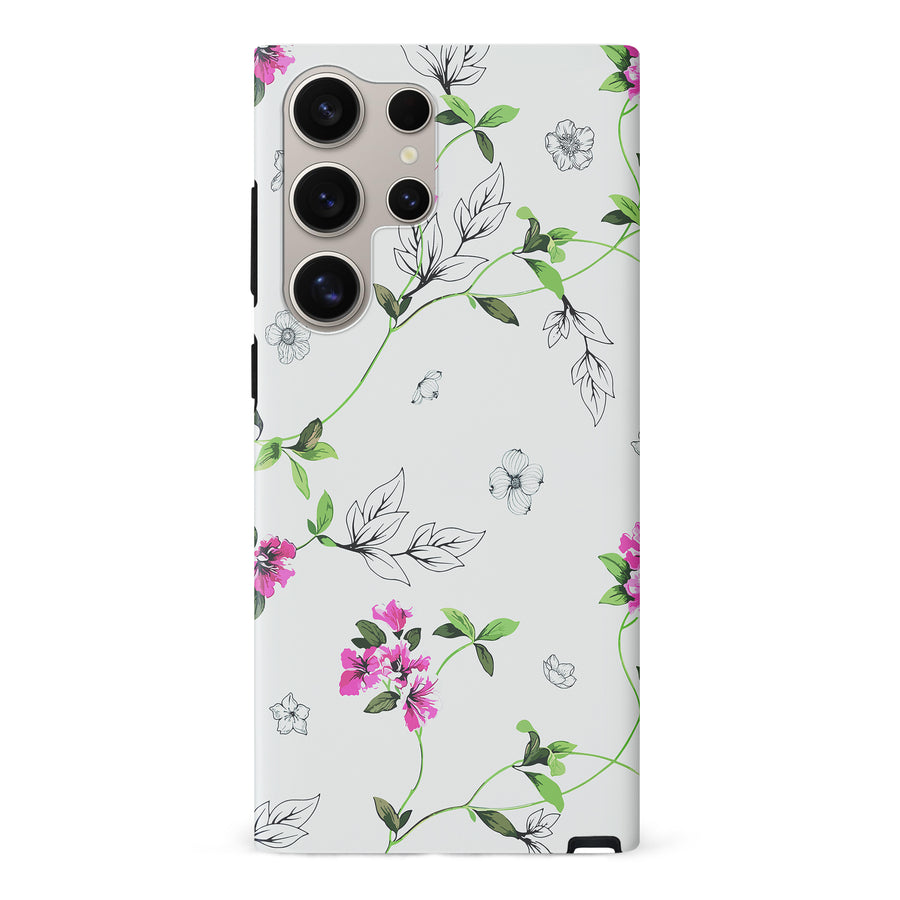 Samsung Galaxy S24 Ultra Bougainvillea Phone Case in White