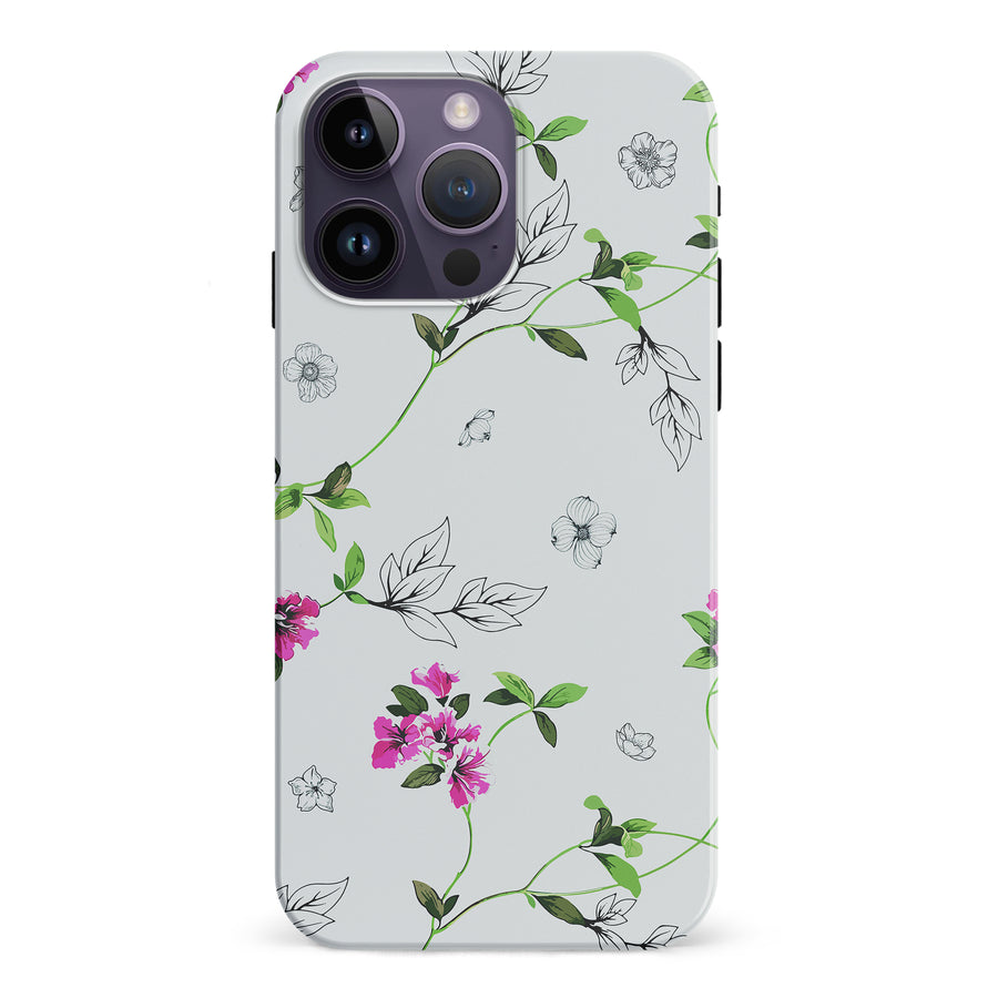 iPhone 15 Pro Bougainvillea  Phone Case in White