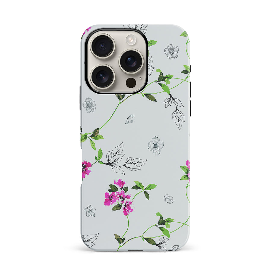 iPhone 16 Pro Bougainvillea  Phone Case in White