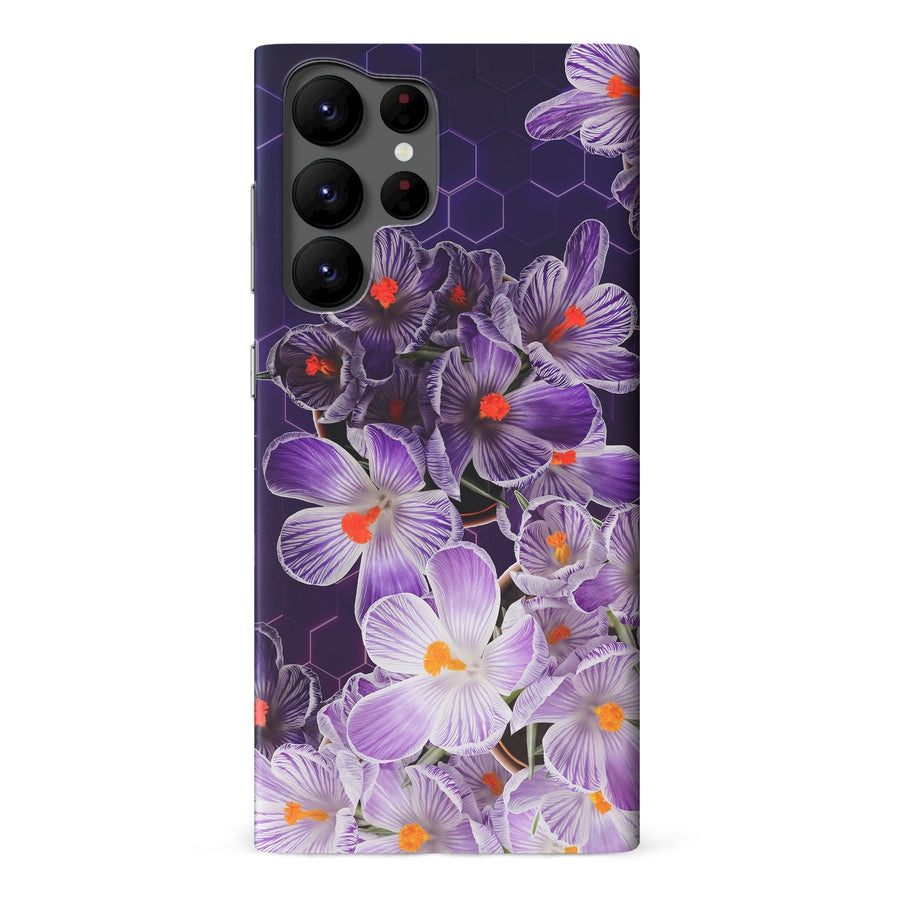 Samsung Galaxy S22 Ultra Crocus Phone Case in Purple