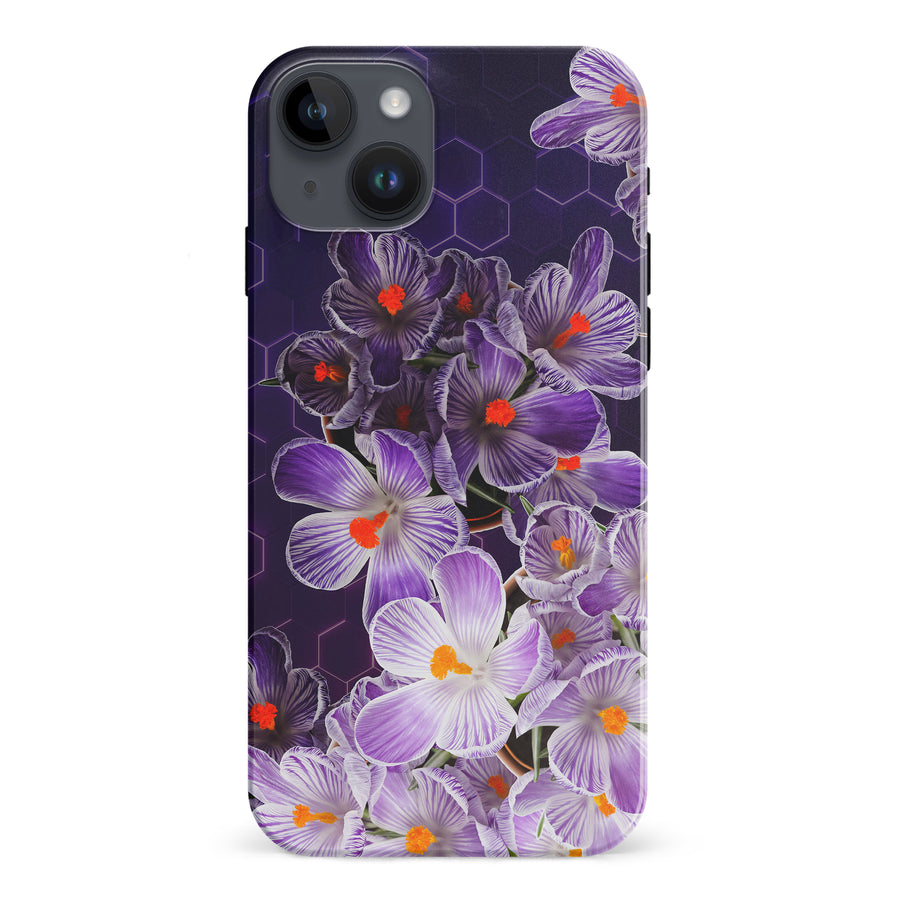 iPhone 15 Plus Crocus Phone Case in Purple