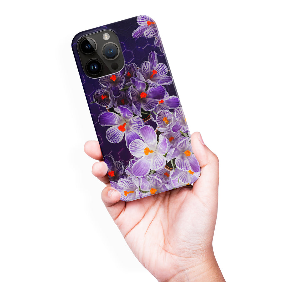 iPhone 15 Pro Max Crocus Phone Case in Purple