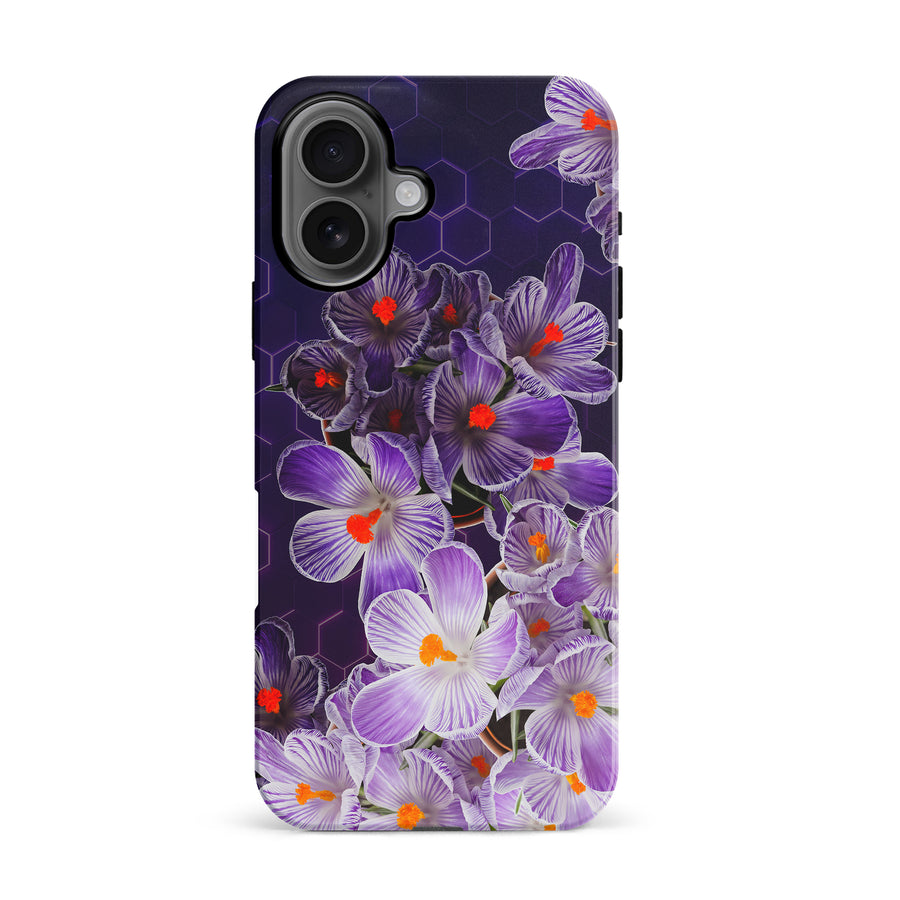 iPhone 16 Crocus Phone Case in Purple