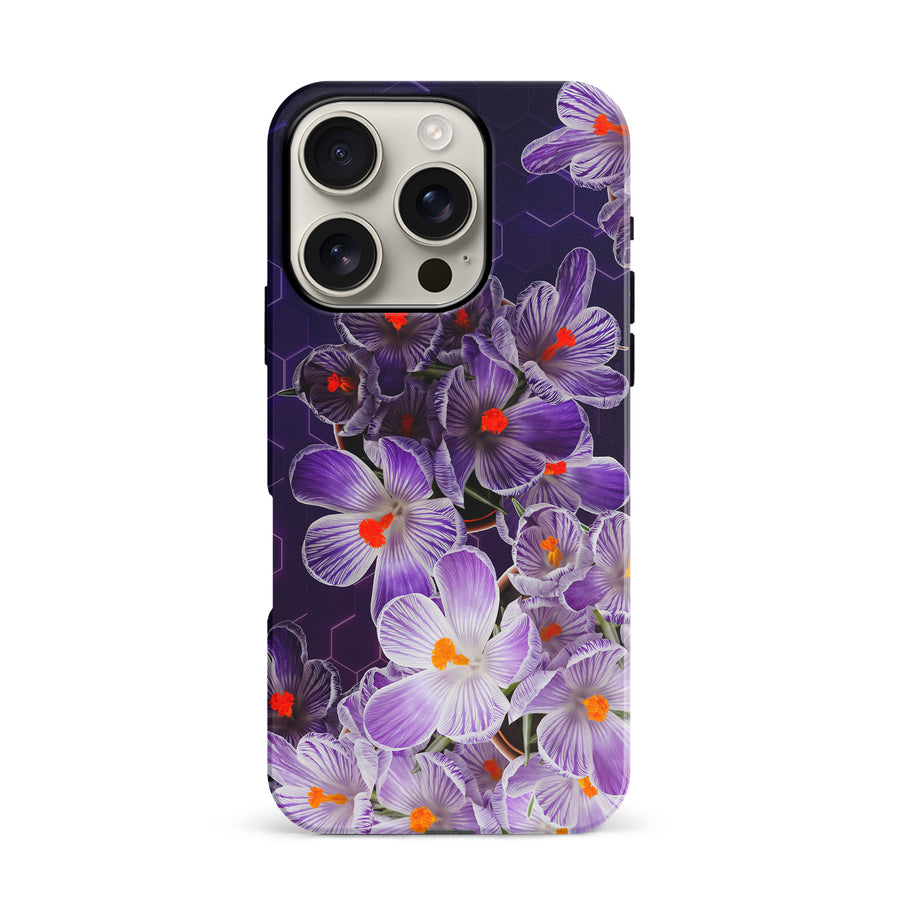 iPhone 16 Pro Crocus Phone Case in Purple