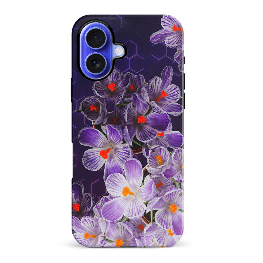 iPhone 16 Plus Crocus Phone Case in Purple