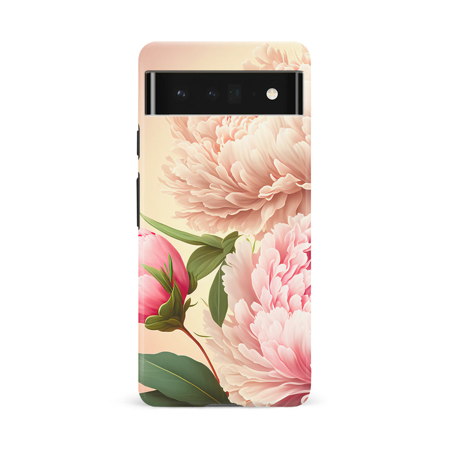 Google Pixel 6A Peonies Phone Case in Pink