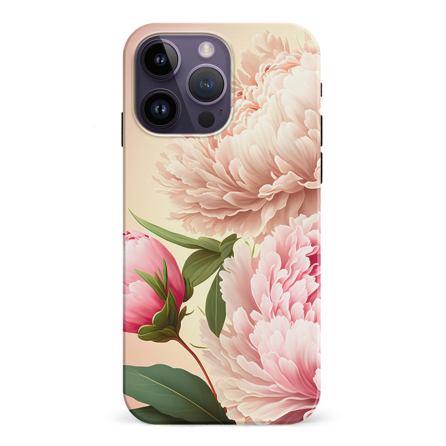 iPhone 15 Pro Peonies Phone Case in Pink