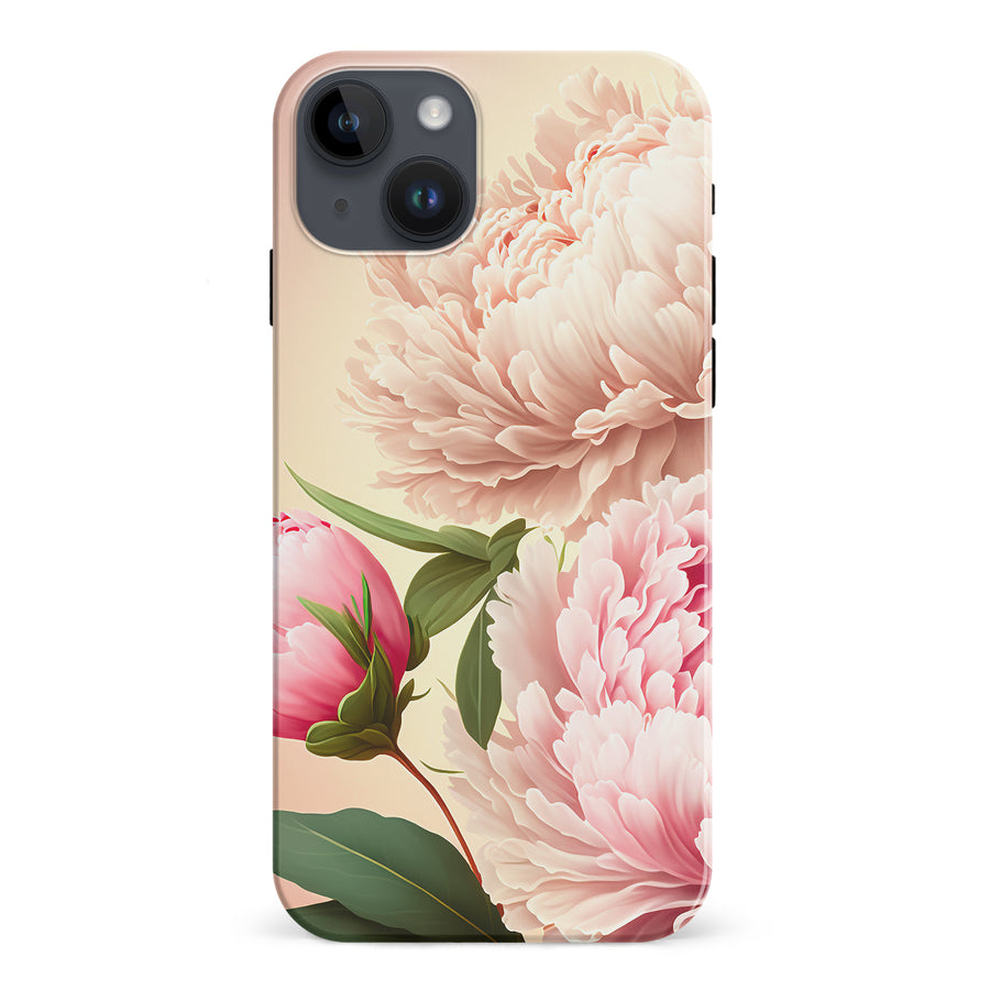 iPhone 15 Plus Peonies Phone Case in Pink
