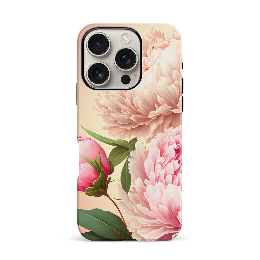 iPhone 16 Pro Peonies Phone Case in Pink