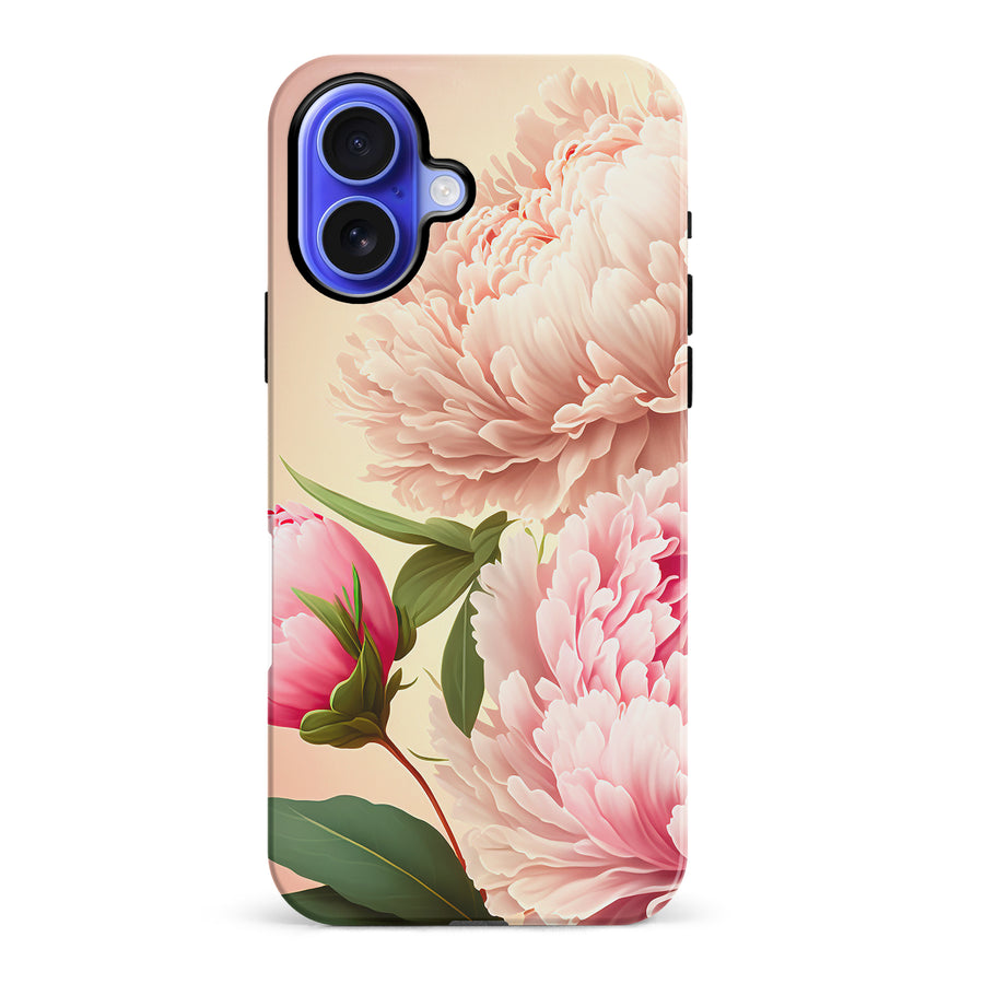 iPhone 16 Plus Peonies Phone Case in Pink