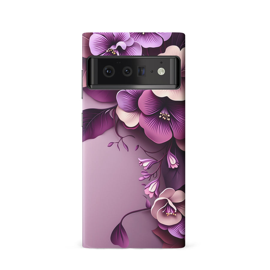 Google Pixel 6 Hibiscus Phone Case in Purple
