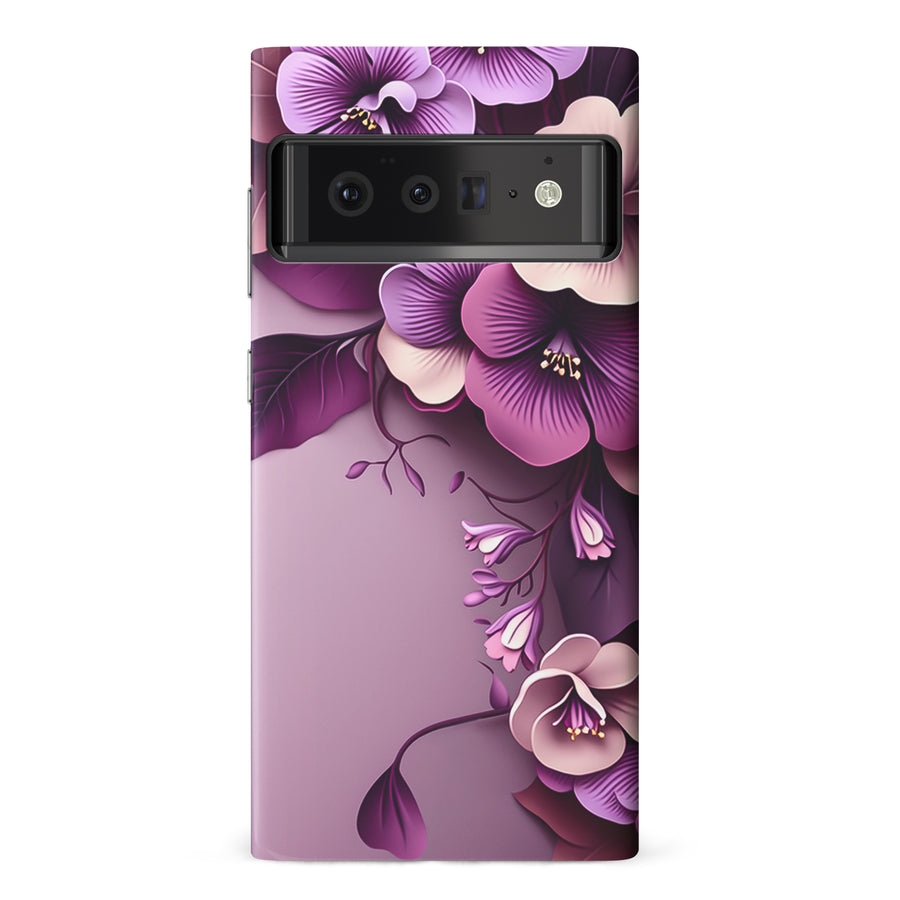 Google Pixel 6 Pro Hibiscus Phone Case in Purple