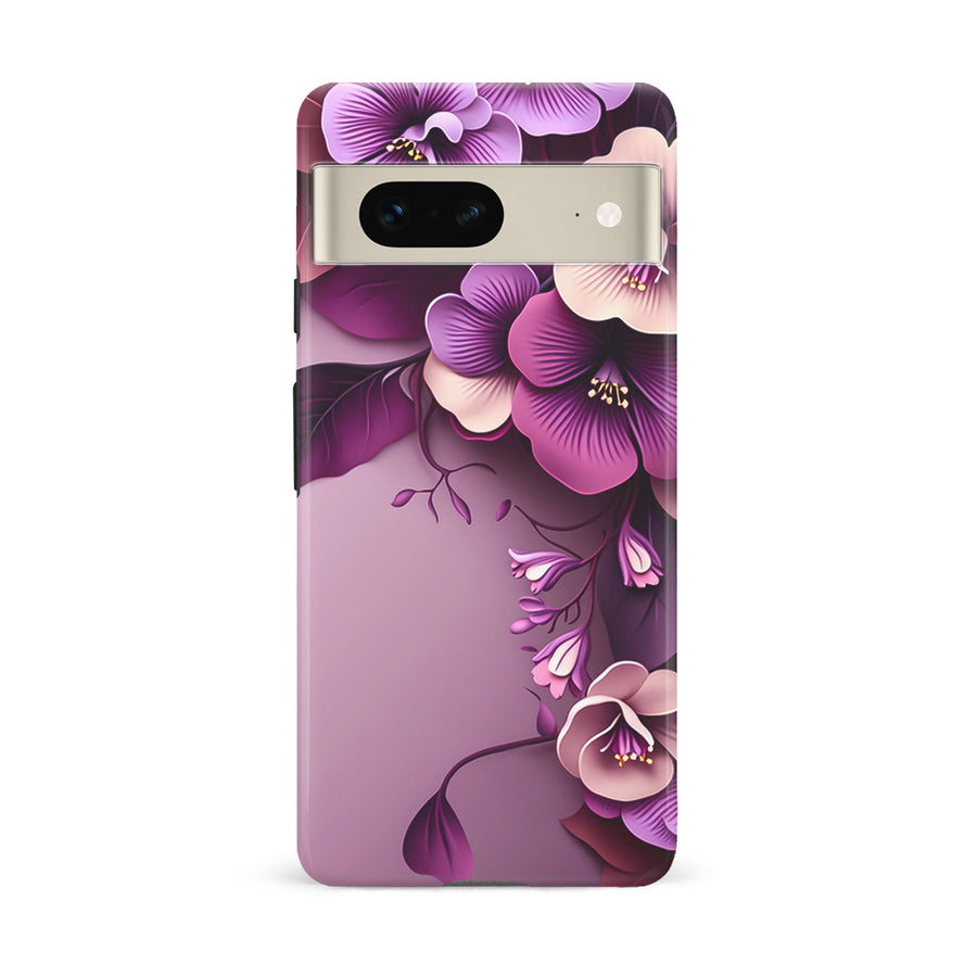 Google Pixel 7 Hibiscus Phone Case in Purple