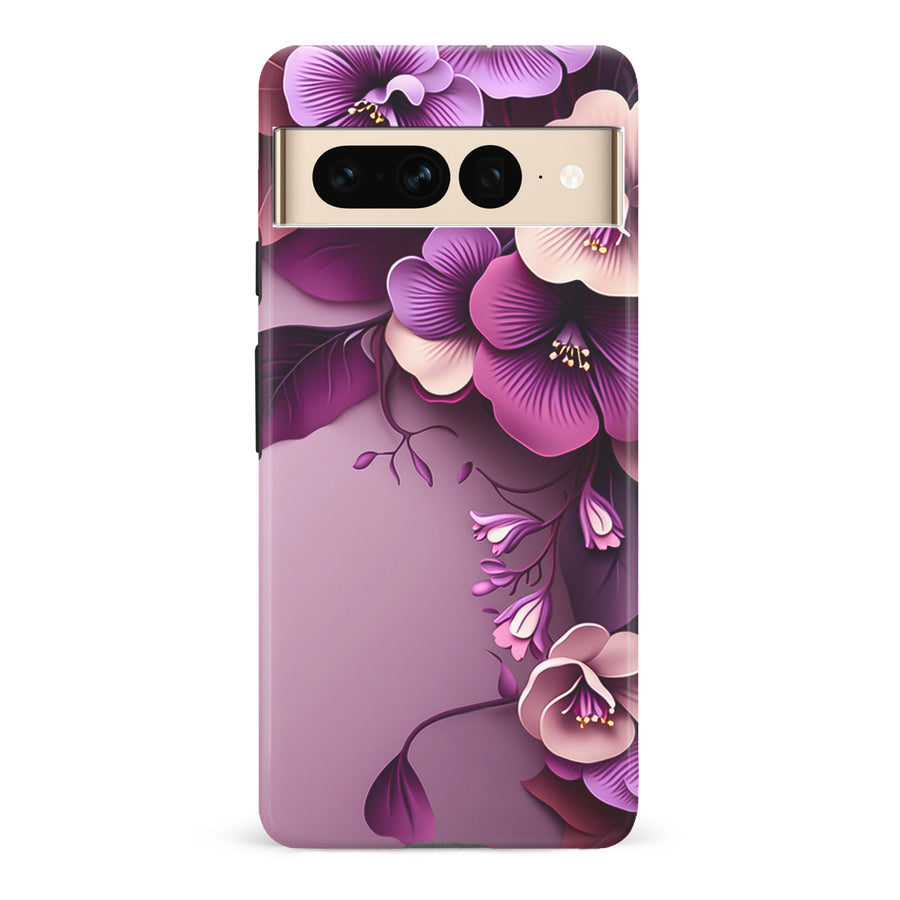 Google Pixel 7 Pro Hibiscus Phone Case in Purple