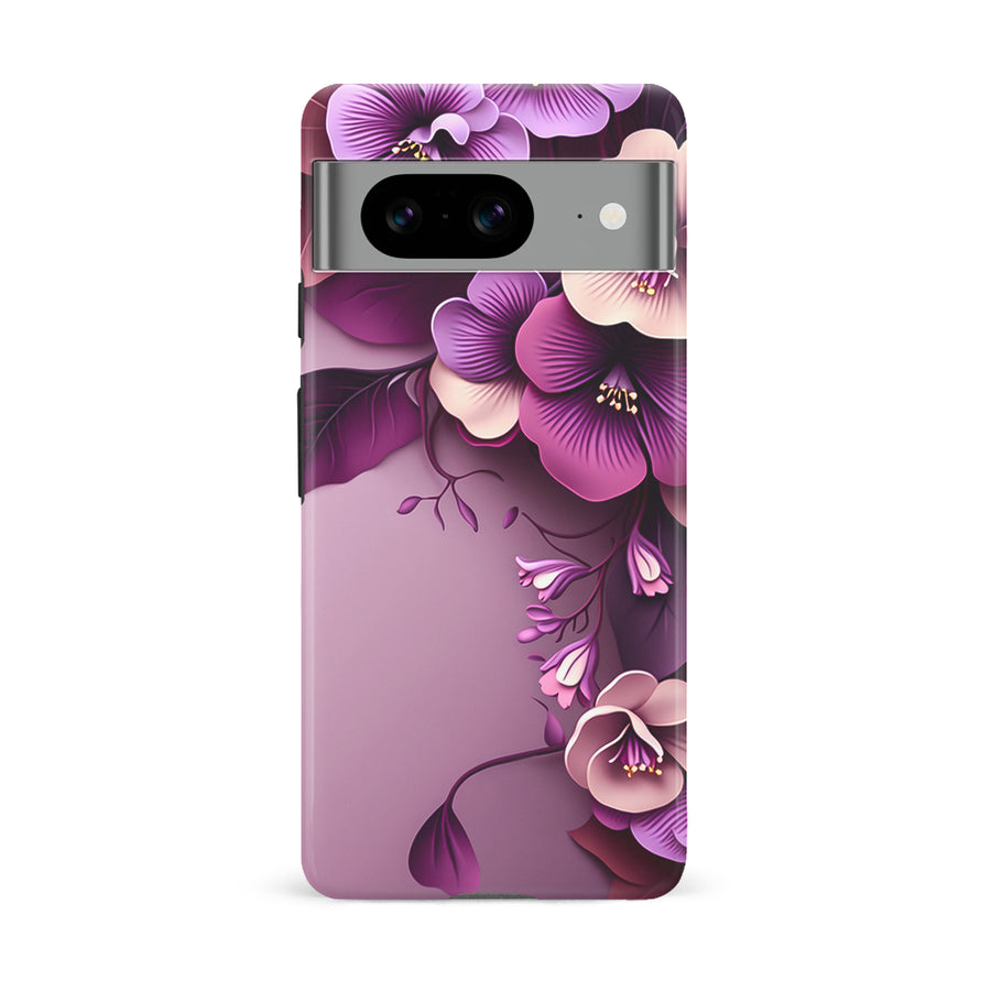 Google Pixel 8 Hibiscus Phone Case in Purple