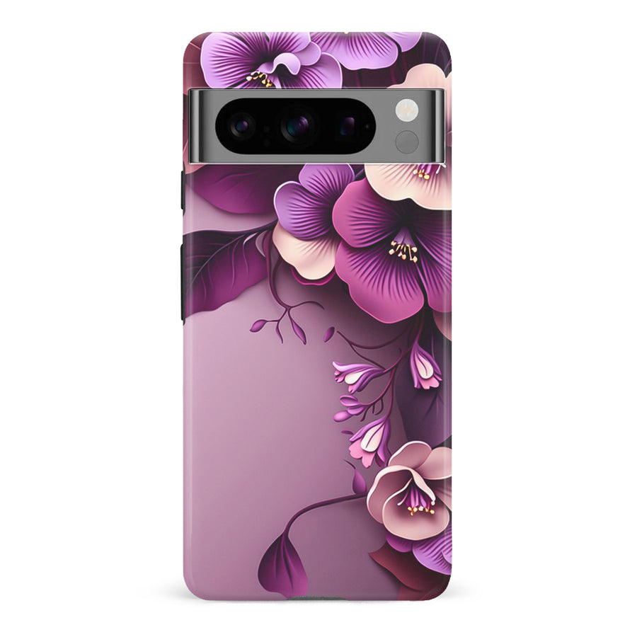 Google Pixel 8 Pro Hibiscus Phone Case in Purple