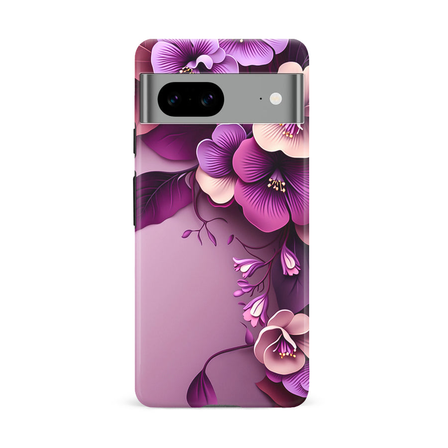 Google Pixel 8A Hibiscus Phone Case in Purple