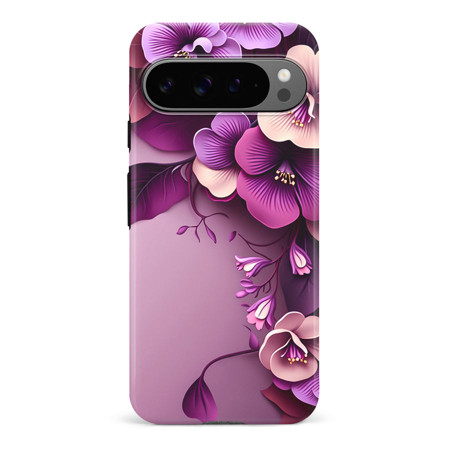 Google Pixel 9 Pro Hibiscus Phone Case in Purple