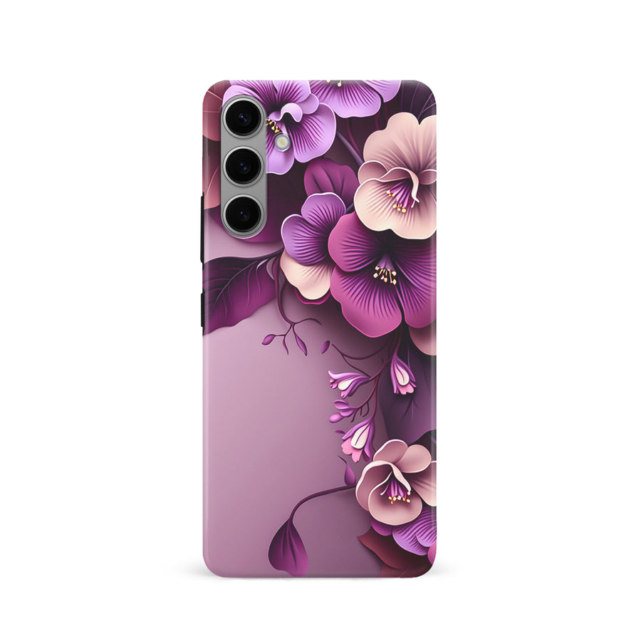 Samsung Galaxy S24 Hibiscus Phone Case in Purple