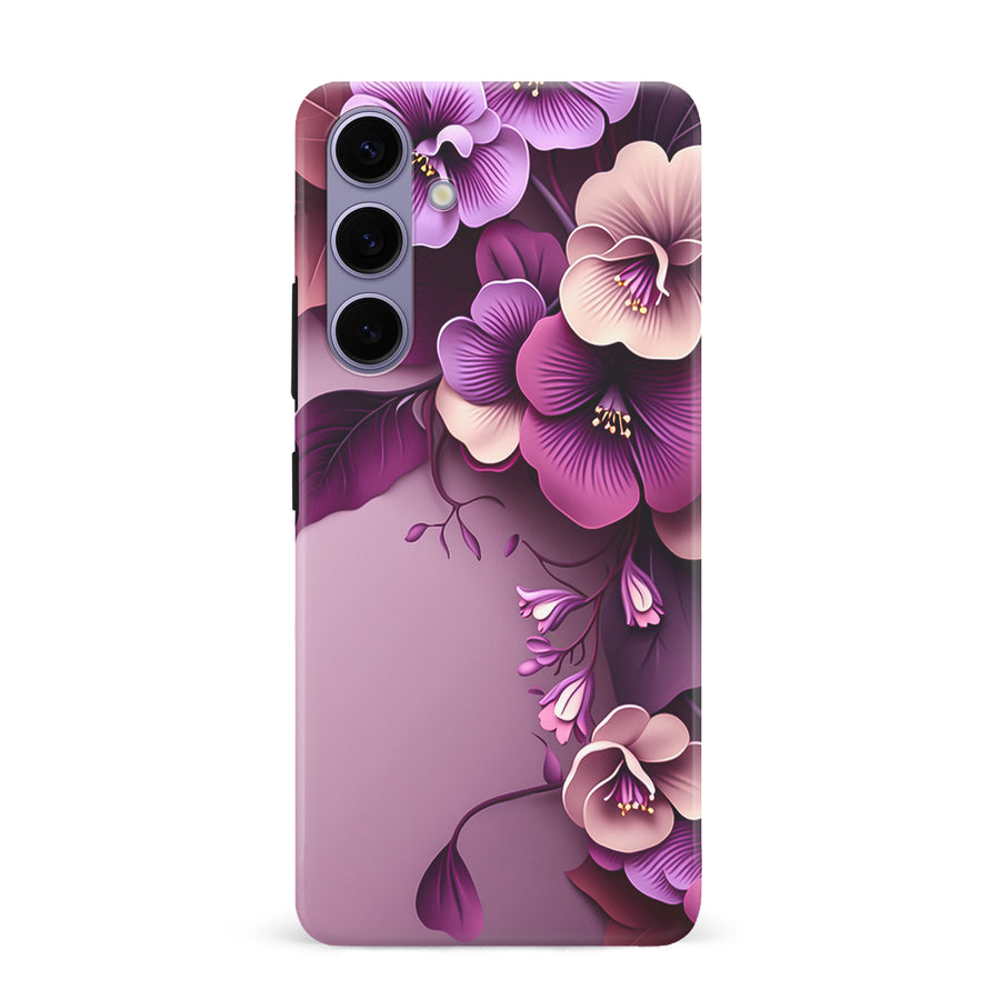 Samsung Galaxy S24 Plus Hibiscus Phone Case in Purple