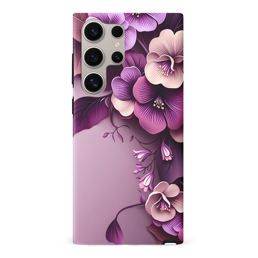 Samsung Galaxy S24 Ultra Hibiscus Phone Case in Purple
