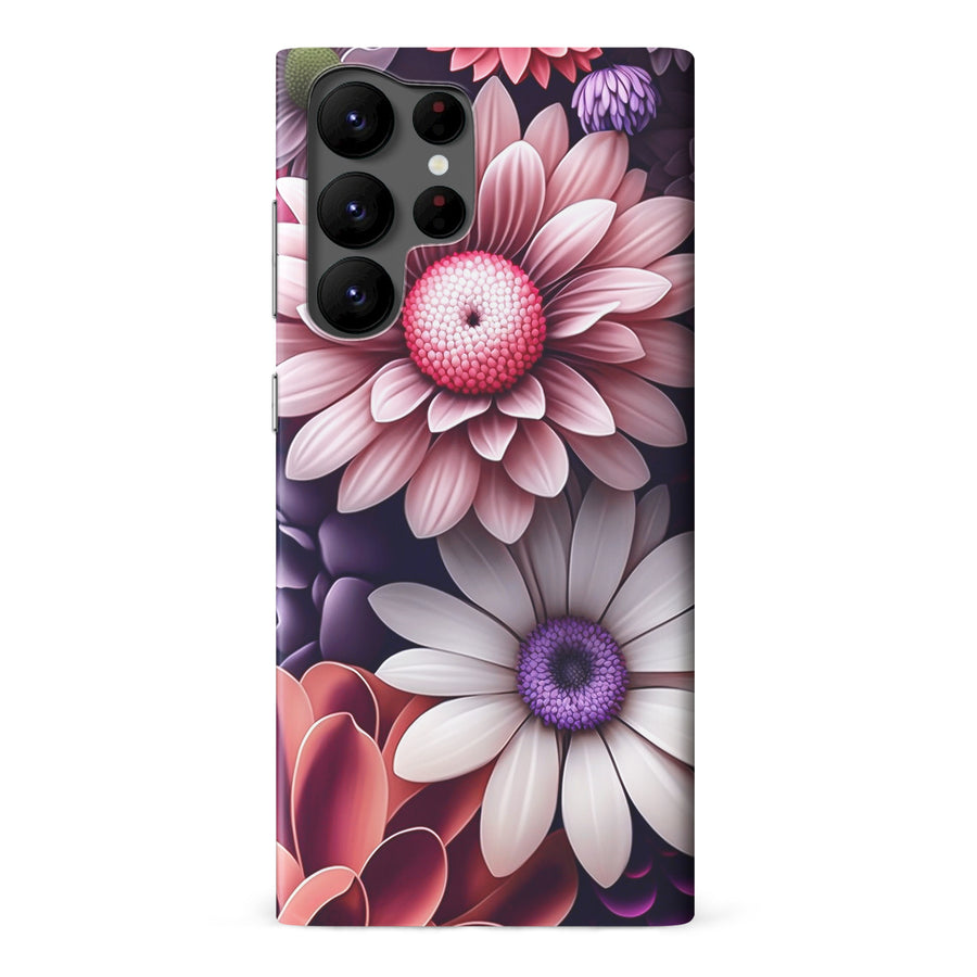 Samsung Galaxy S22 Ultra Daisy Phone Case in Purple