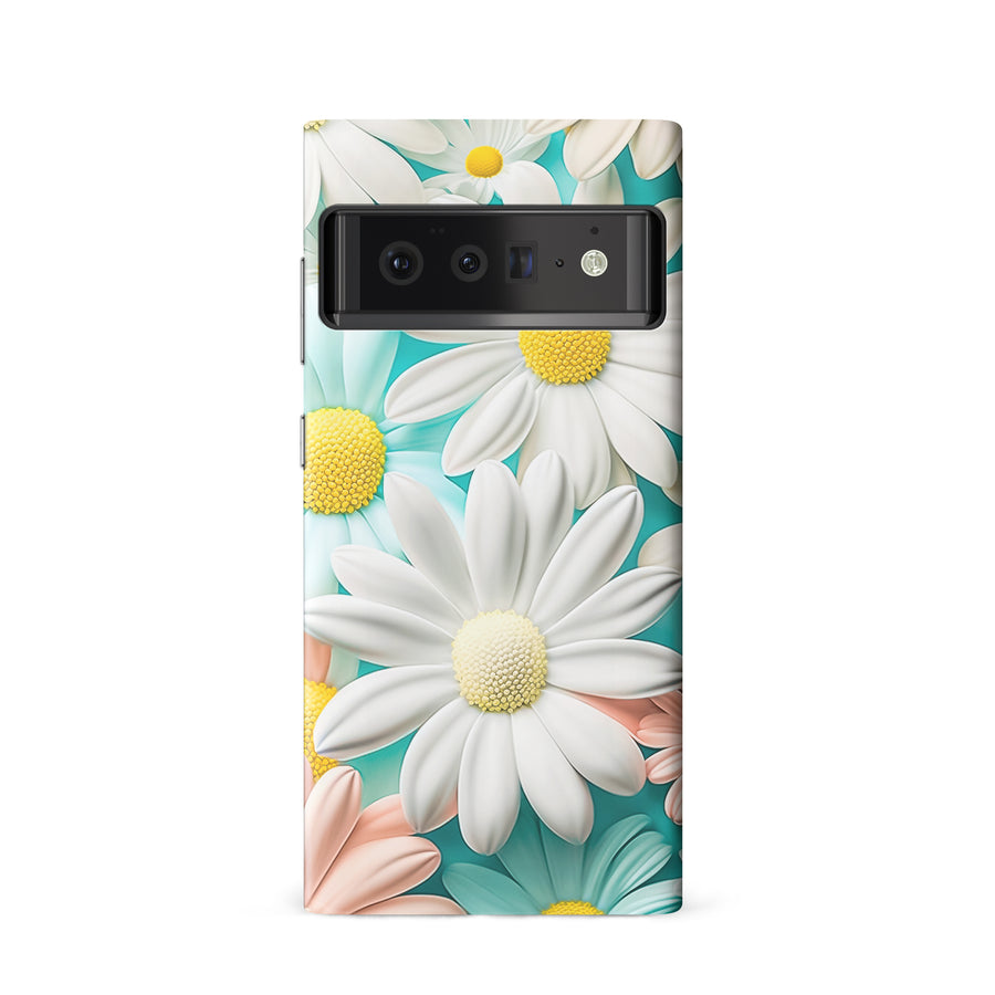 Google Pixel 6 Floral Phone Case in White