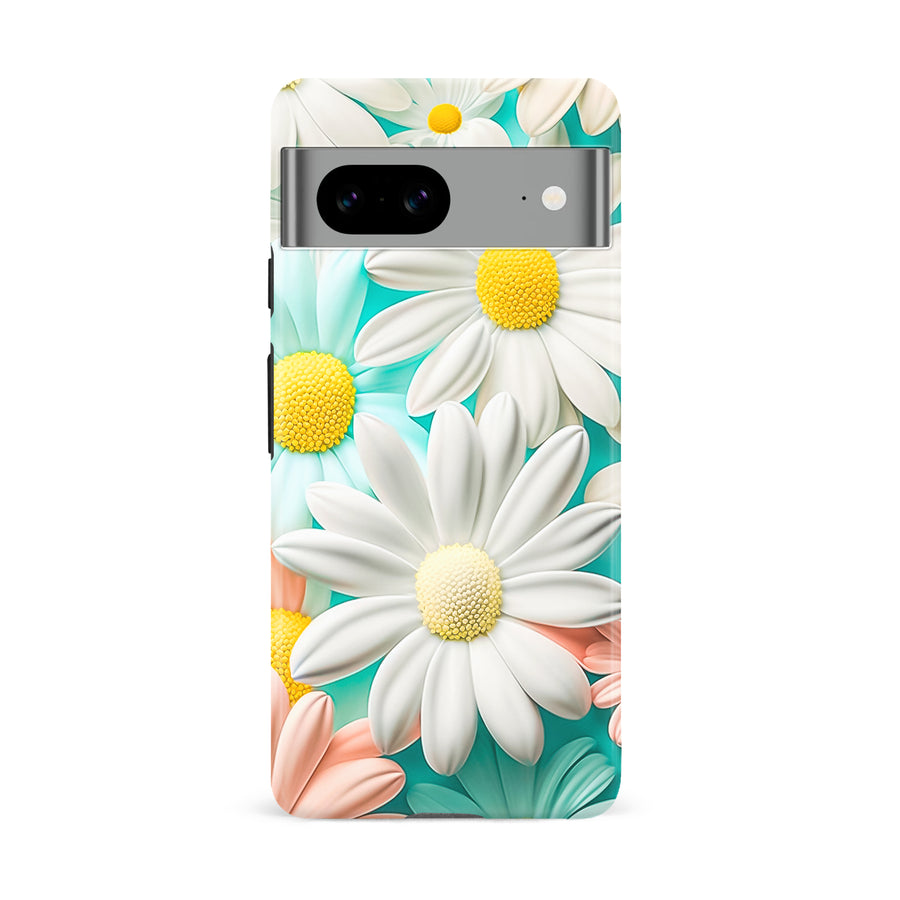 Google Pixel 8A Floral Phone Case in White