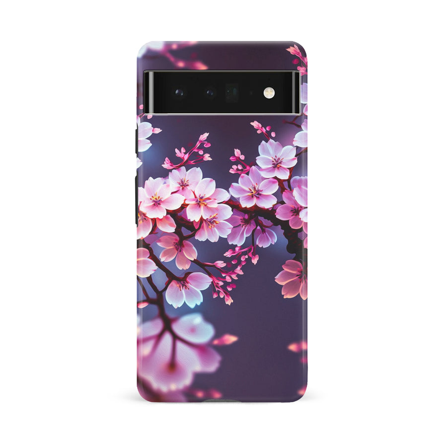 Google Pixel 6A Cherry Blossom Phone Case in Purple