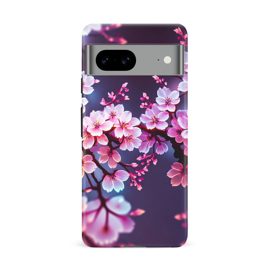 Google Pixel 8A Cherry Blossom Phone Case in Purple