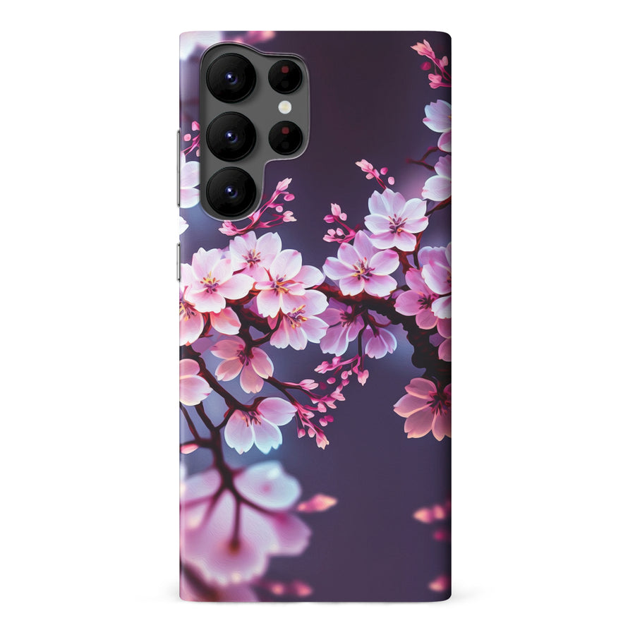 Samsung Galaxy S22 Ultra Cherry Blossom Phone Case in Purple