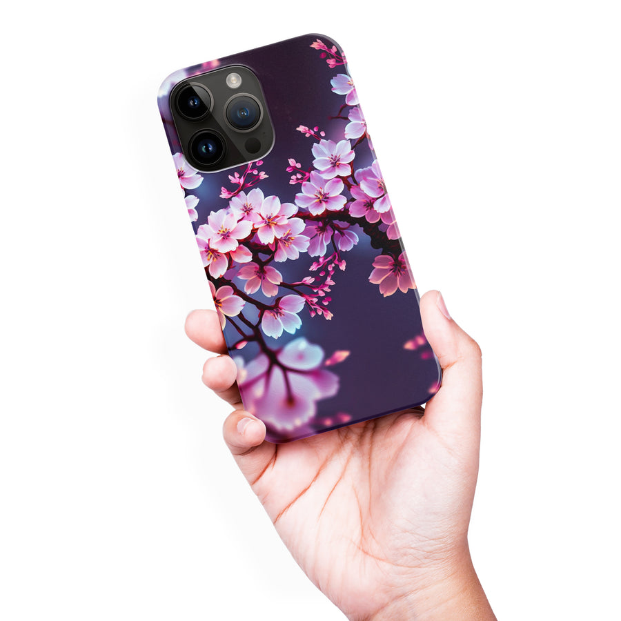 iPhone 15 Pro Max Cherry Blossom Phone Case in Purple