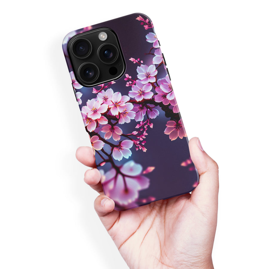 iPhone 16 Pro Max Cherry Blossom Phone Case in Purple