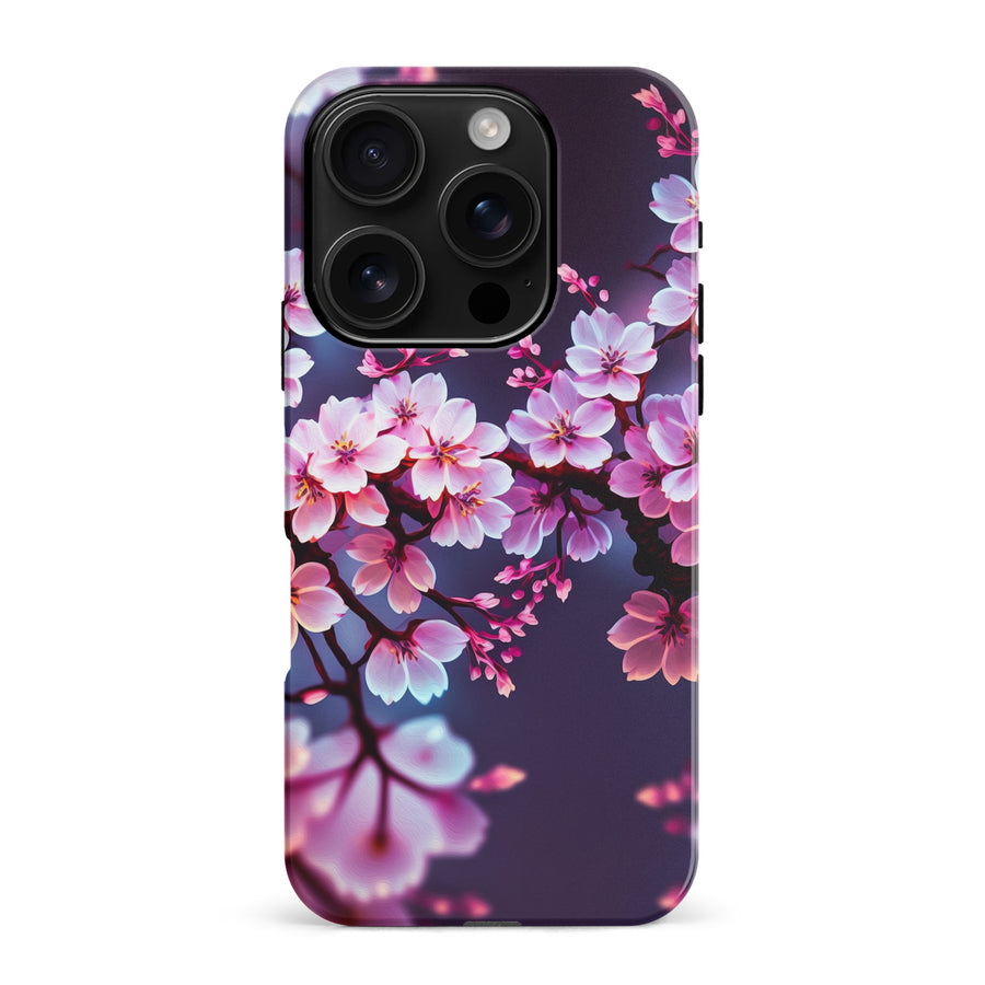 iPhone 16 Pro Max Cherry Blossom Phone Case in Purple