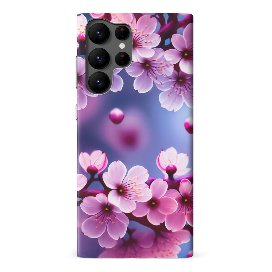 Samsung Galaxy S22 Ultra Sakura Phone Case in Purple